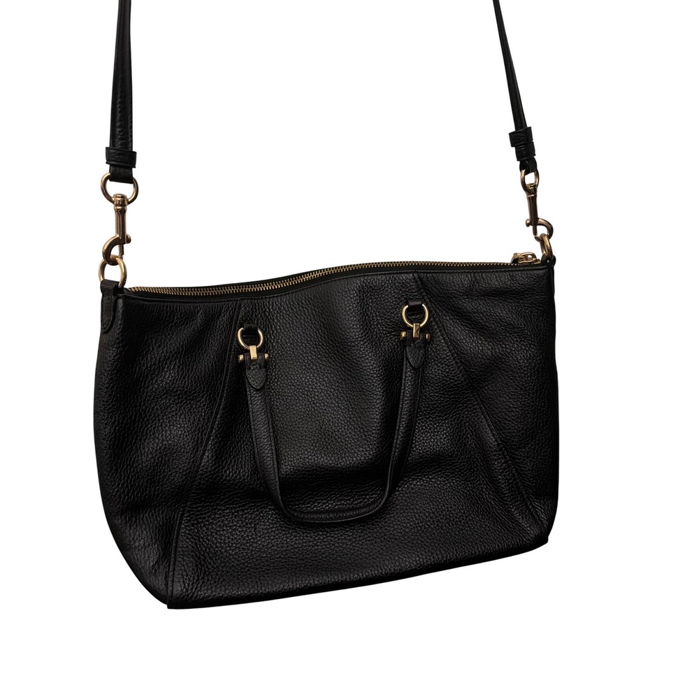 Coach Satchel Black Pebbled Leather Crossbody Bag Gold Hardware C2157-79997 - Picture 9 of 10